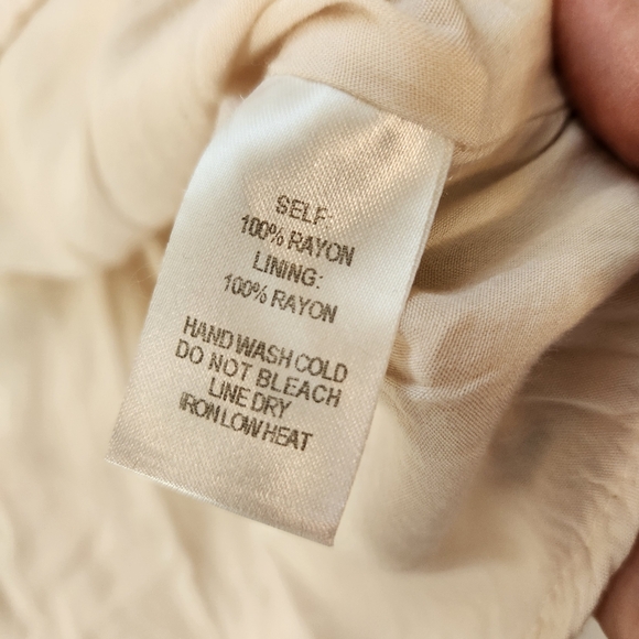 lulus eyelet lace wms lined mini dress 3/4 slv sz L ivory white aline boho hippy - Picture 11 of 11